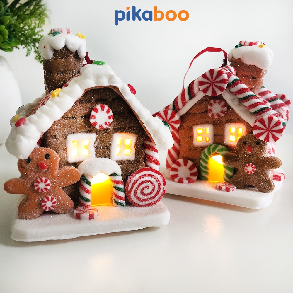 Ngôi nhà đèn, bánh gừng bé trai bé gái Pikaboo, làm quà tặng cho bé nhân dịp Giáng sinh Noel, chất liệu cao cấp đẹp mắt