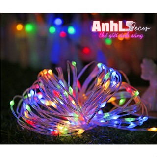 Dây đèn led đom đóm Fairy Light dài 1m,2m,6m,10m chớp nháy hộp Pin AA
