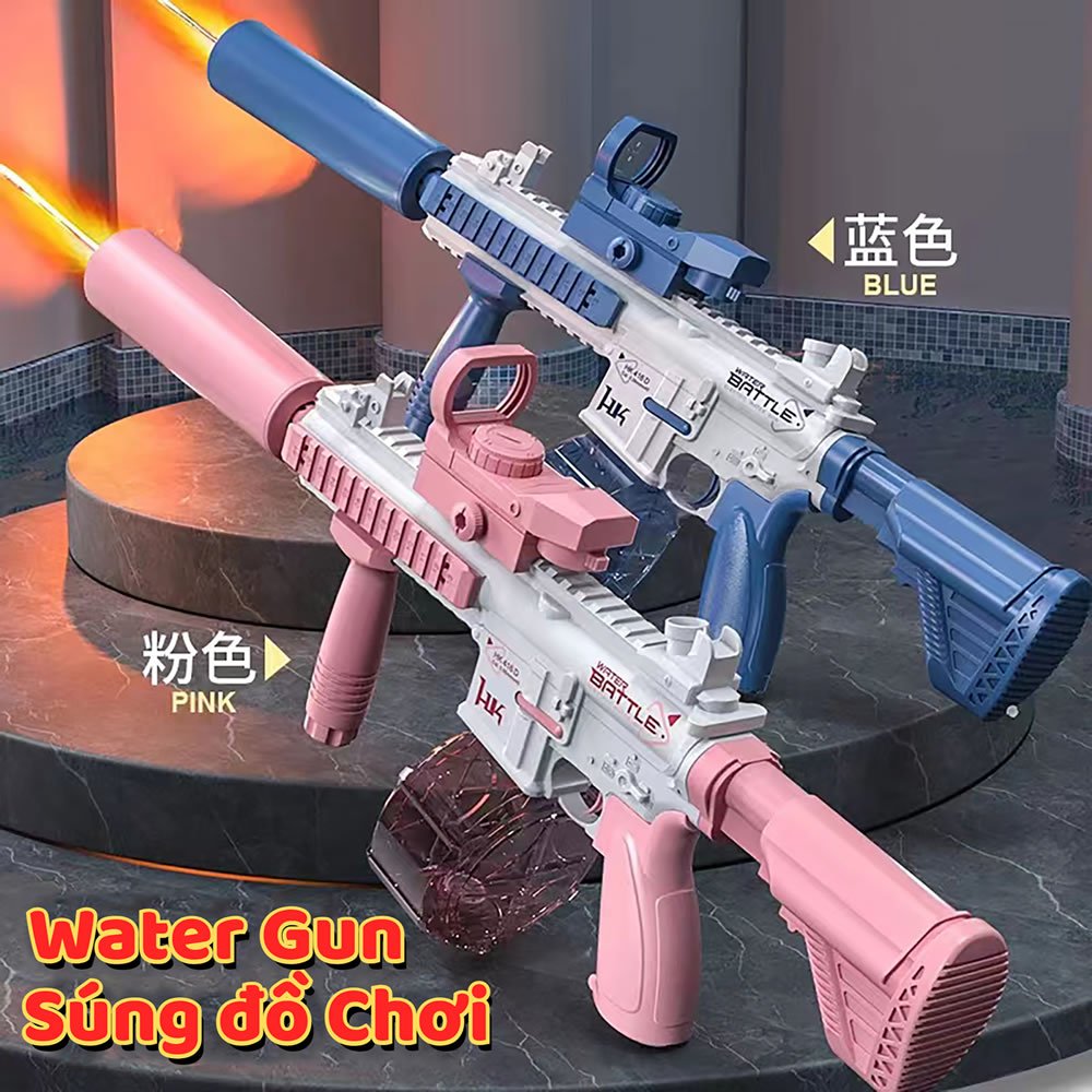 Đồ chơi Súng Phun Nước Tự Động cho Trẻ Em Nhà Cá, Đồ Chơi Trẻ Em Sung Nước Có Sẵn