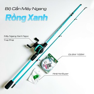 Bộ cần câu lure carbon rồng xanh va sói đen 1m65 1m8 2m1. máy ngang và đứng tặng bộ mồi câu .Đi Câu Fishing