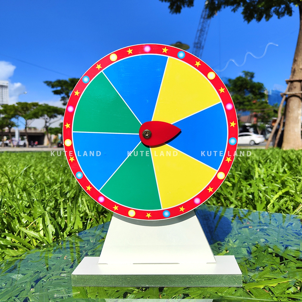 Vòng quay trúng thưởng 7 ô may mắn 25 cm cao 35 cm thích hợp dạy học, các sự kiện, trò chơi, tiệc tùng giải trí V-M2