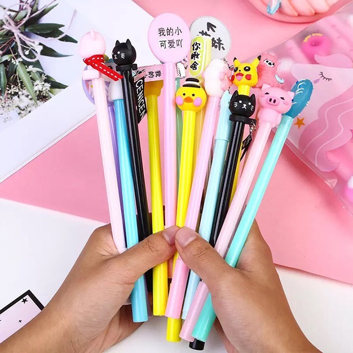 Bút bi nước cute nhiều màu sắc, hình ngộ nghĩnh, dễ thương