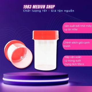 Lọ nhựa đựng mẫu nắp đỏ không nhãn túi 5 cái
