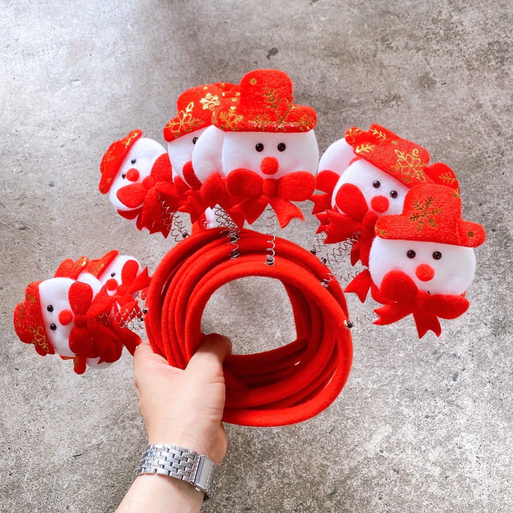 Cài Noel - Bờm Giáng Sinh, Băng đô bờm noel dễ thương, Cài tóc noel bờm giáng sinh nhún noel