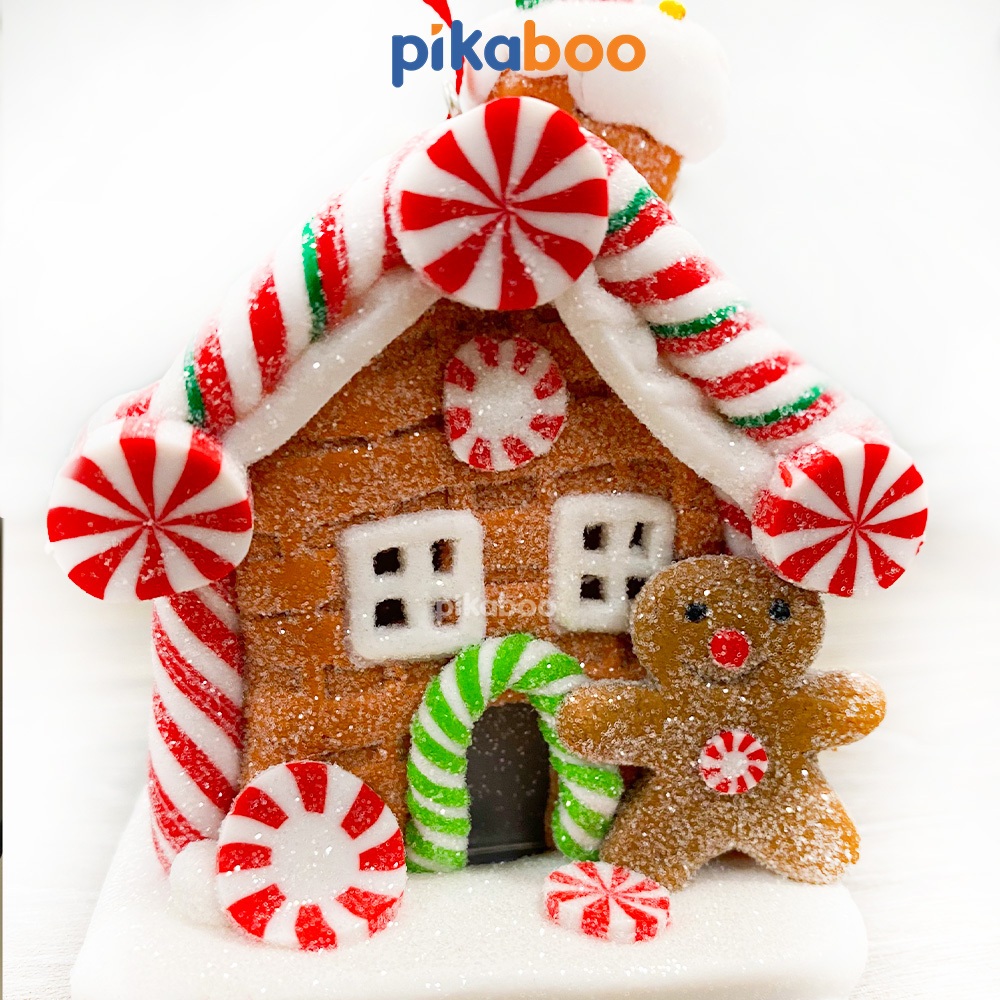 Ngôi nhà đèn, bánh gừng bé trai bé gái Pikaboo, làm quà tặng cho bé nhân dịp Giáng sinh Noel, chất liệu cao cấp đẹp mắt