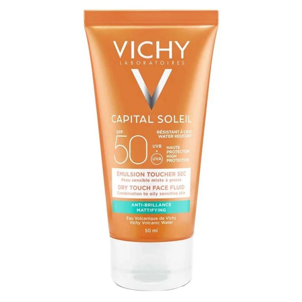 Kem Chống Nắng Không Gây Nhờn Rít Không Màu SPF50 Vichy Capital Soleil SPF50 Face Dry Touch (50ml) -100516689