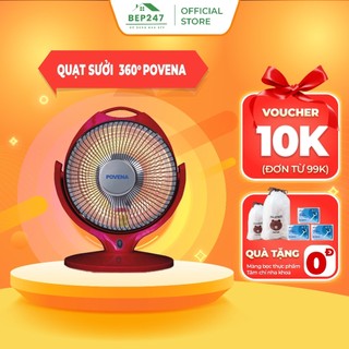 Quạt sưởi Povena PVN-SH28 công suất 700W, bóng đèn Halogen an toàn, không khô da, 2 chế độ nhiệt bảo hành 12 tháng