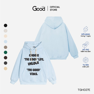 Áo hoodie the good vibes, áo hoodie nỉ bông unisex form rộng basic