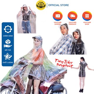 Áo Mưa Cánh Dơi Đi Xe Máy Trong Suốt Kèm Khẩu Trang - Loại dầy, xịn