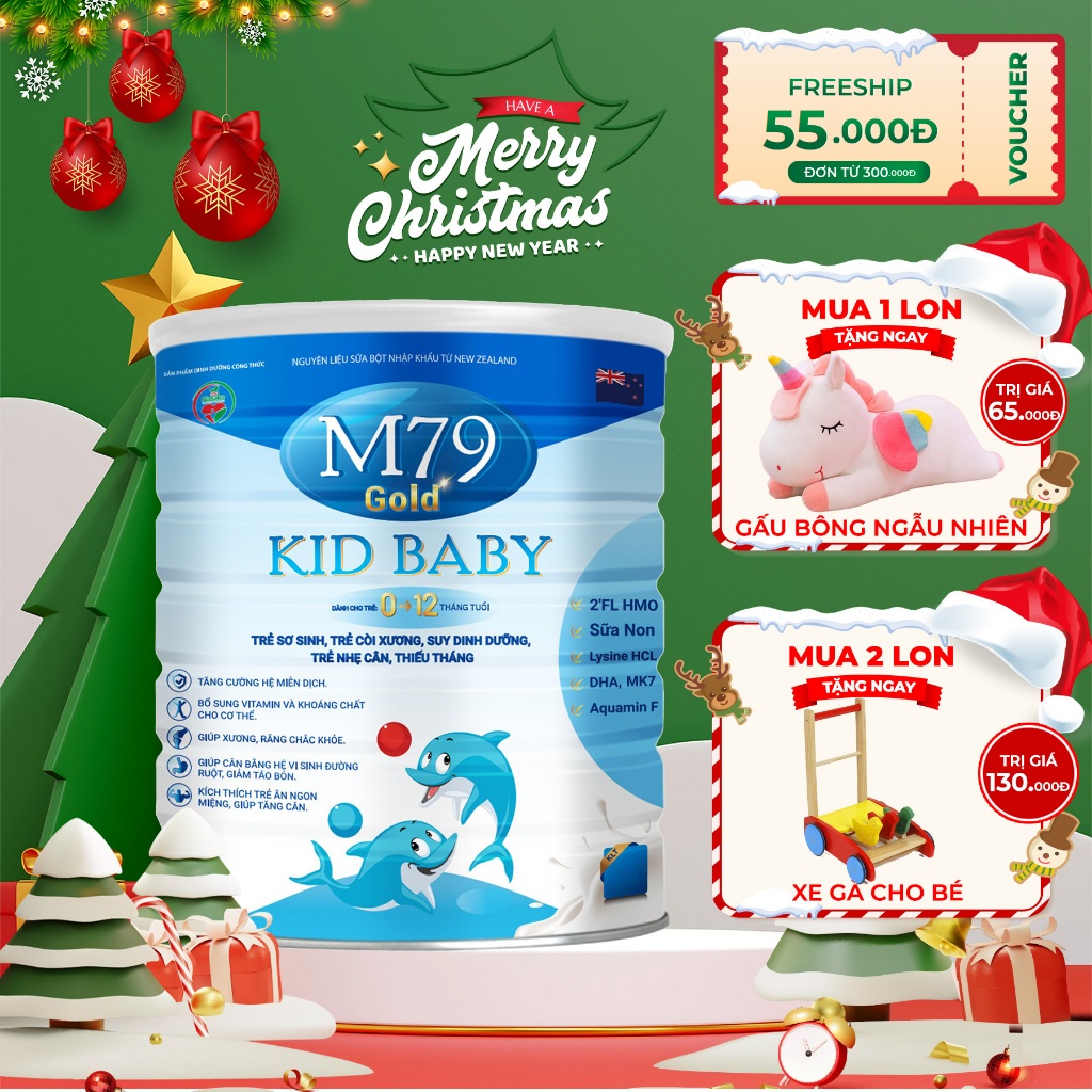 Sữa bột M79 Gold Kid Baby dành cho trẻ 0-12 tháng 400g-900g, danh cho trẻ sinh non, thiếu tháng, nhẹ cân. Child Day Stor