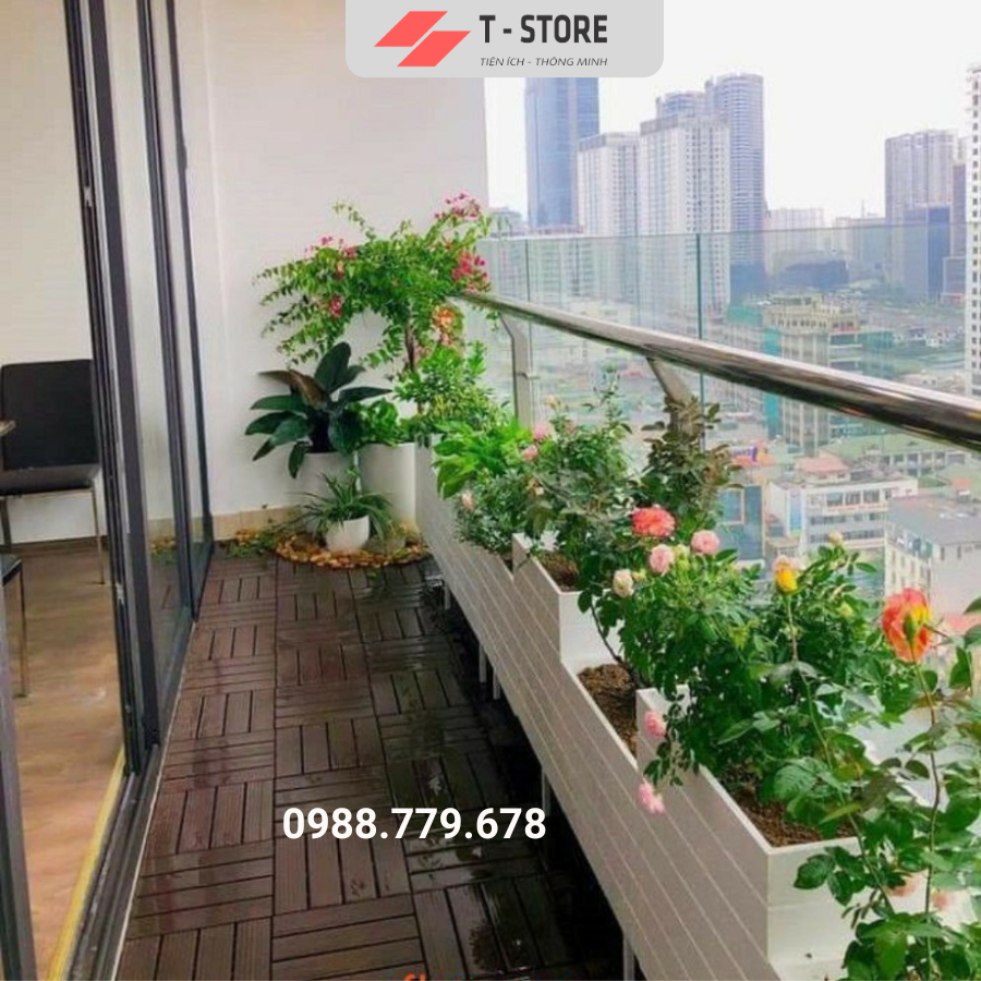 Vỉ nhựa lót sàn ban công MHI- Loại mới chống trơn trượt bể bơi, sân vườn, sân thượng, nhà tắm