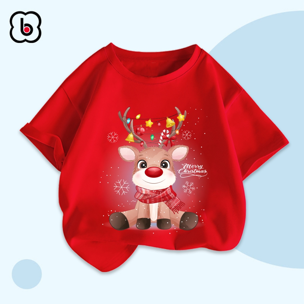 Áo thun bé trai bé gái Merry Christmas 2023 áo noel giáng sinh in hình độc đáo cho bé