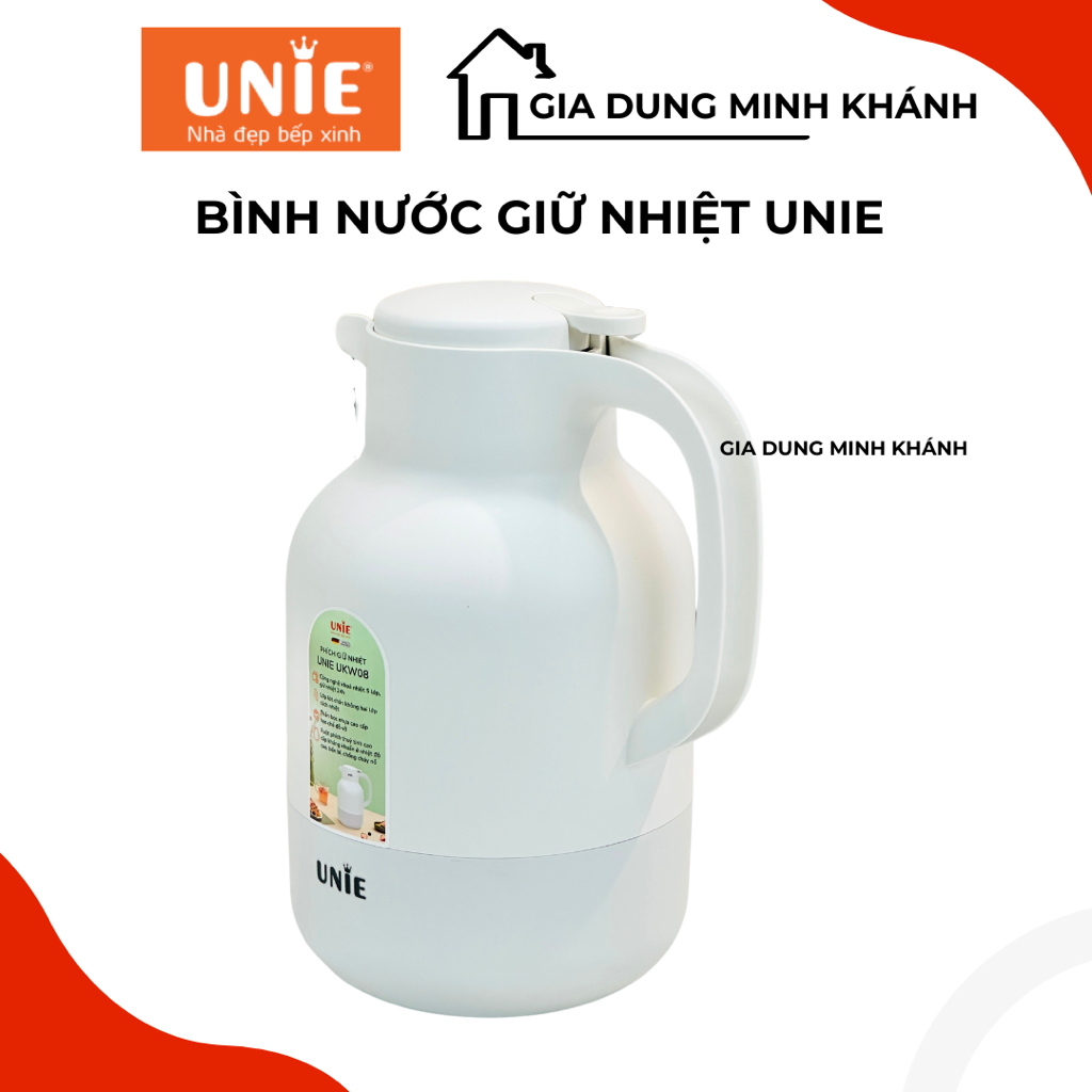 Bình nước giữ nhiệt Unie UKW08 - Giữ nhiệt 5 lớp lên đến 48h, dung tích lớn, khoá thông minh, vật liệu an toàn cao cấp