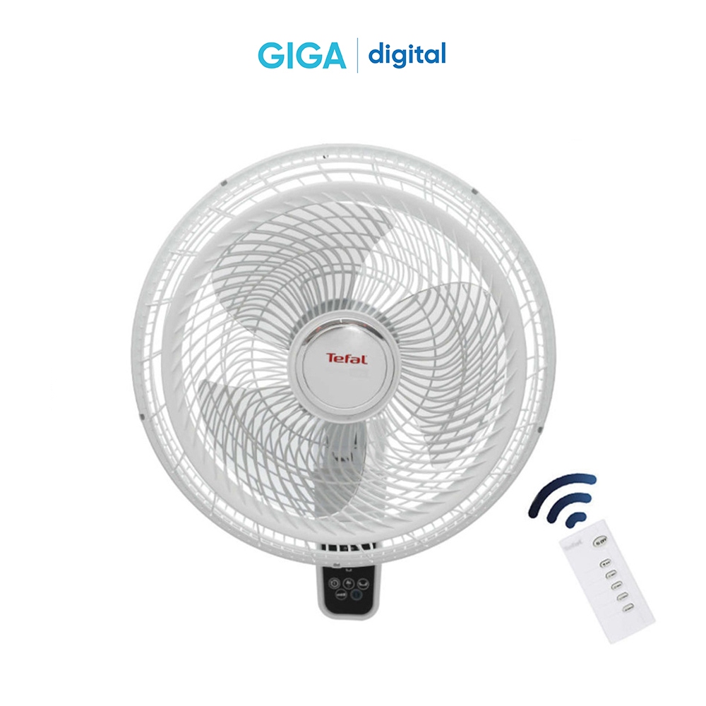 Quạt treo tường Tefal Turbo Life VH657690 3 cánh - Có remote điều khiển từ xa - Chính Hãng
