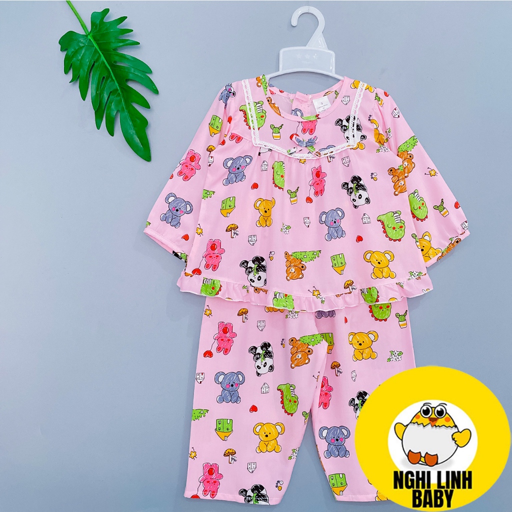 Đồ tole bé gái, đồ ngủ mặc nhà mềm, mịn và thoáng mát có size từ 8-38kg - Nghi Linh Baby