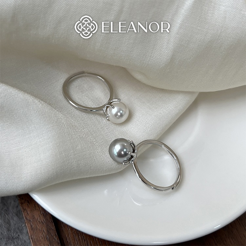 Nhẫn bạc nữ Eleanor Accessories ngọc trai nhân tạo phụ kiện trang sức 6768