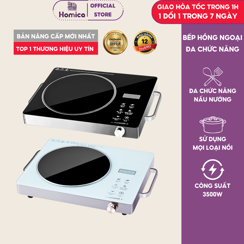 Bếp hồng ngoại DELADEP đa chức năng công suất 3500W không kén nồi, không bức xạ, chống sốc, tiết kiệm điện BHN01