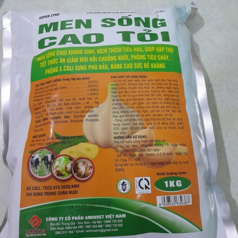 Men cao tỏi 1kg chỉ dùng trong thú y
