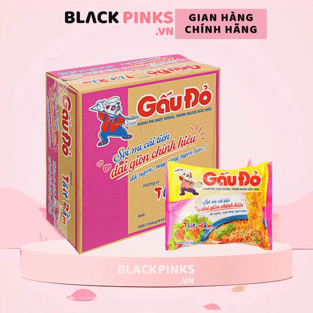 (Thùng 30 gói) Mì Gấu Đỏ thịt bằm gói 63g