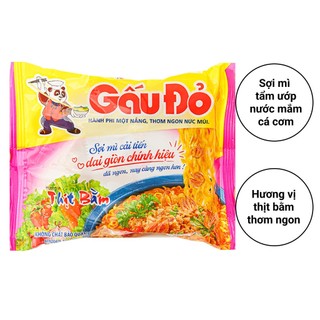 (Thùng 30 gói) Mì Gấu Đỏ thịt bằm gói 63g