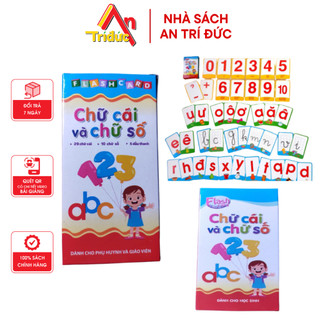 Sách - Flashcard Bộ 42 Thẻ Chữ Cái Và Chữ Số Khổ Nhỏ Khổ Lớn - Dành cho bé 3-5 tuổi -1 Bộ - Nhà Sách An Trí Đức