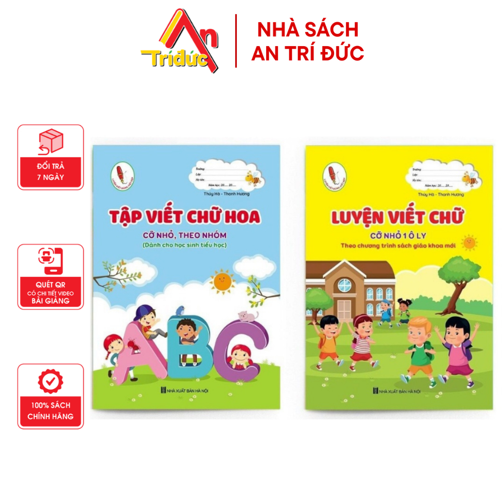 Sách - Combo 2 Quyển Luyện Viết Chữ Hoa Cỡ Nhỏ Theo Nhóm Và Tập Viết Chữ 1 Ô Ly - 2 Quyển - An Trí Đức - V CB 25