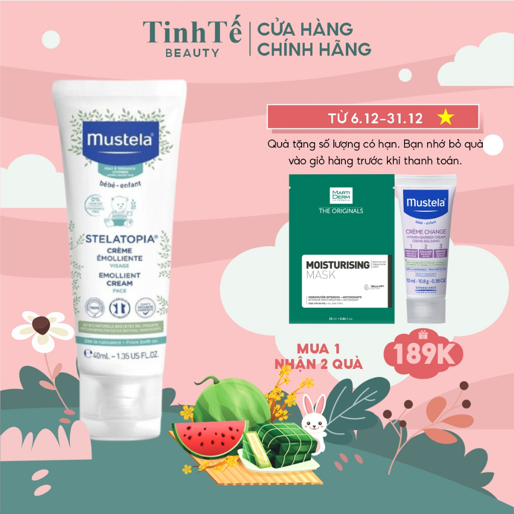 Kem Dưỡng Mặt Cho Da Chàm Thể Tạng (Viêm Da Cơ Địa) Mustela Stelatopia Emollient Face Cream 40ml