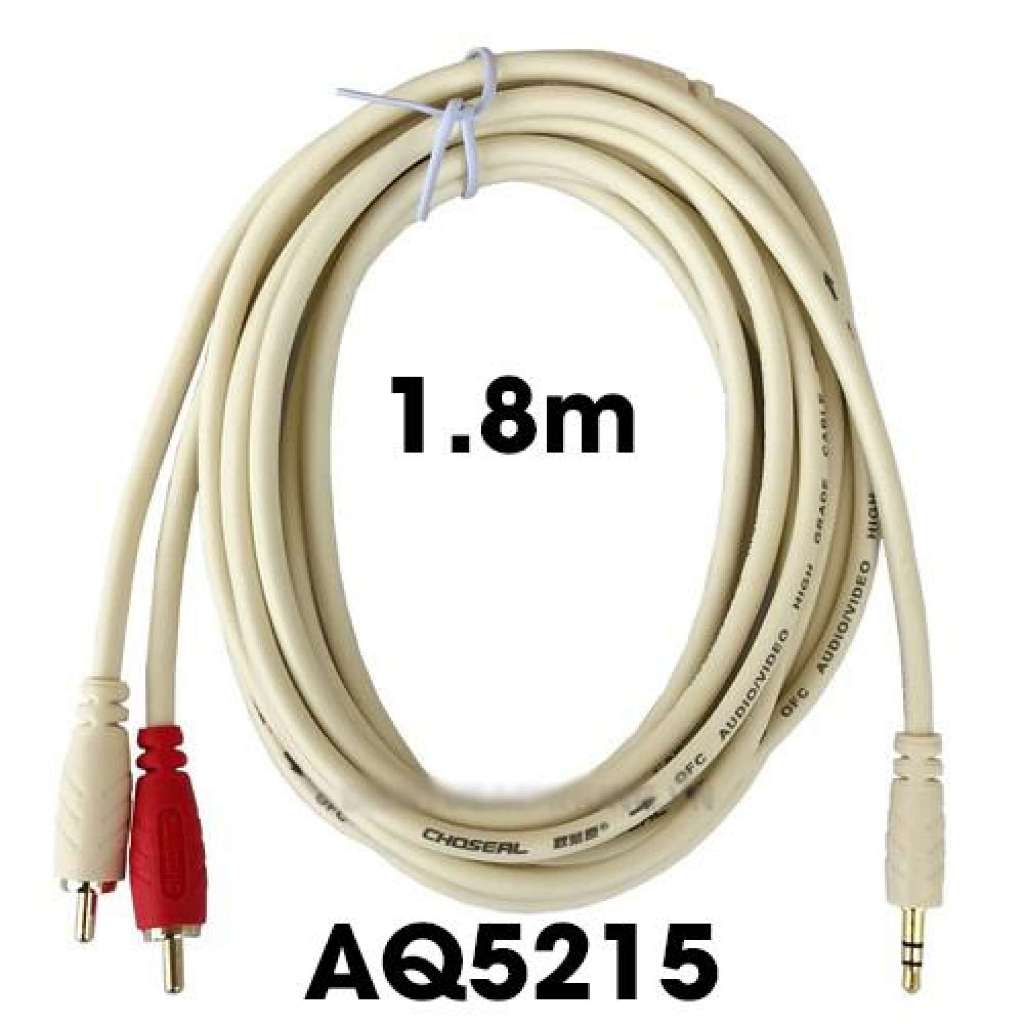 Dây loa 1 đầu 3.5 ra 2 AV dài 1.8m 3m 5m  dùng kết nối từ điện thoại, máy nghe nhạc ra loa âm ly