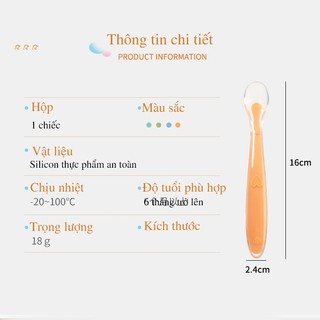 Combo 3 thìa ăn dặm silicon cán dài