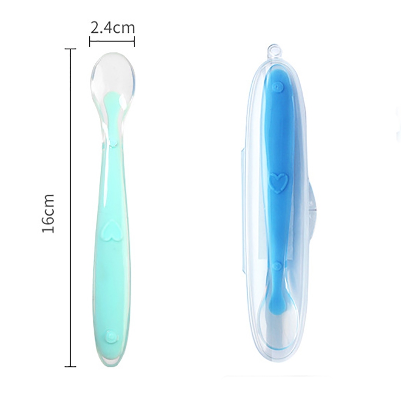 Combo 3 thìa ăn dặm silicon cán dài