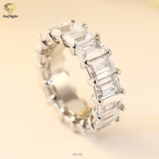 Nhẫn bạc 925 Huệ Ngân - Đá vuông đính vòng tròn RR1750