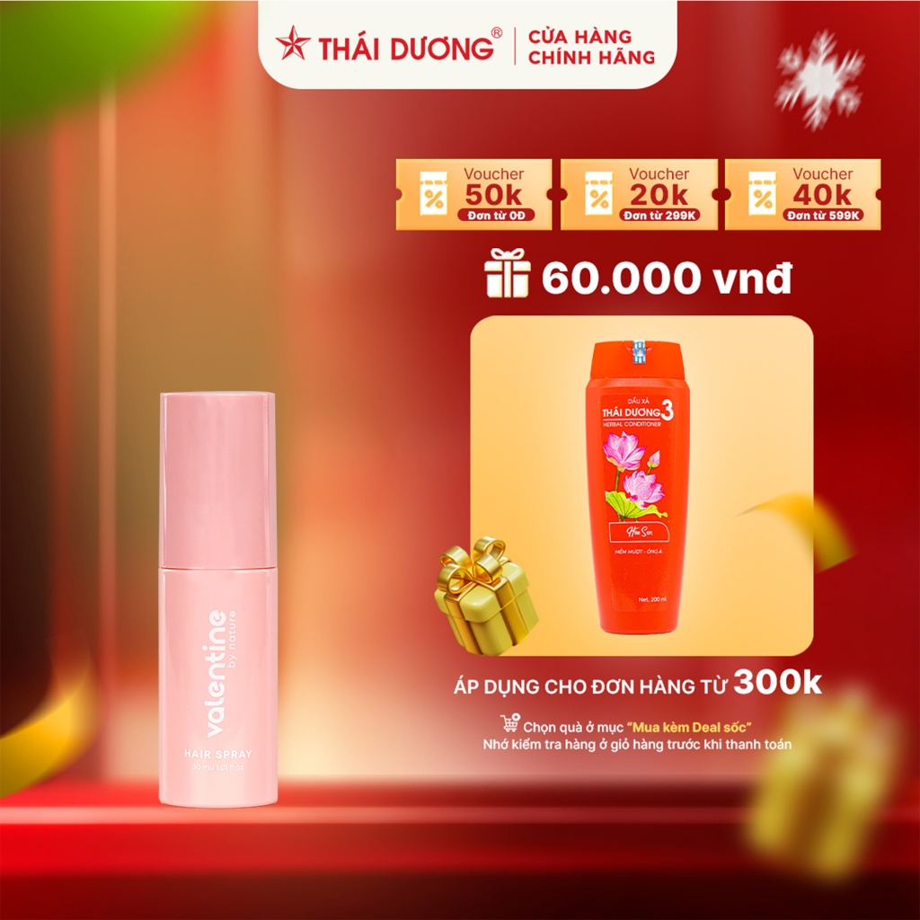 Xịt mọc tóc nhanh Valentine hỗ trợ phục hồi tóc chắc khỏe, chăm sóc tóc dài suôn mượt 30ml