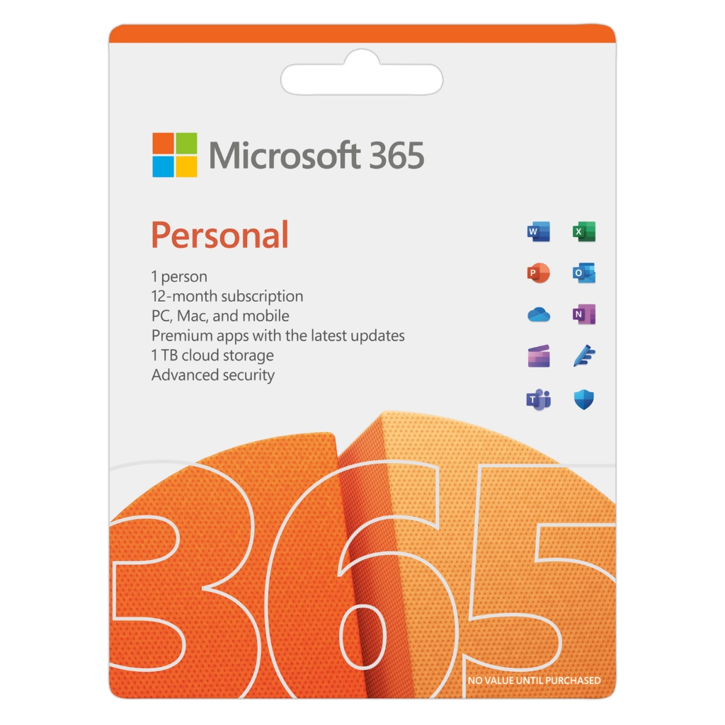 Phần mềm Microsoft 365 PERSONAL | 12 tháng | Dùng 1 người| 5 thiết bị | Word, Excel, PowerPoint | 1TB OneDrive