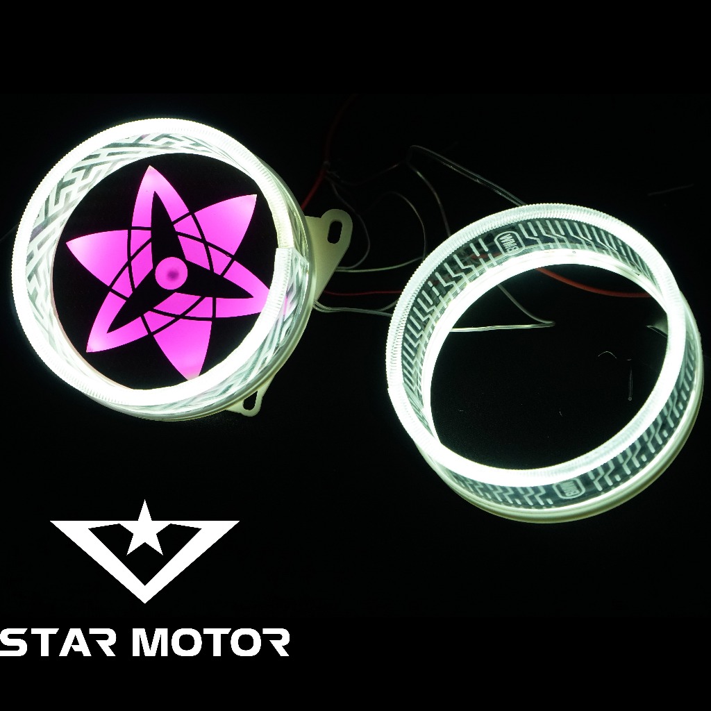 Bộ vòng LED 3D BMW kèm mặt xoay Sharingan dành cho AB, SH, Winner X, Exciter, Vario