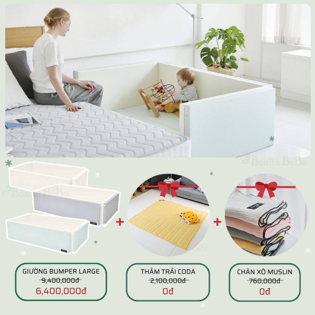 Giường cho bé  nhập khẩu Bonitabebe HQ