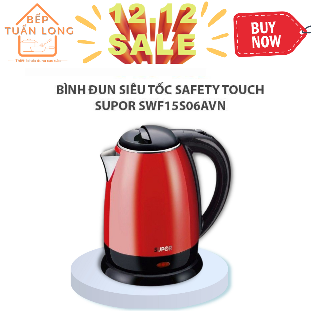 Bình đun siêu tốc Supor model SWF15S06AVN - 1.5L,1800W bảo hành 12 tháng