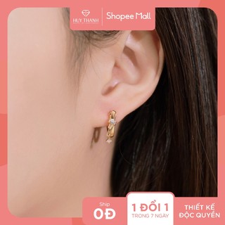Bông tai nữ vàng 14k bt439 huy thanh jewelry