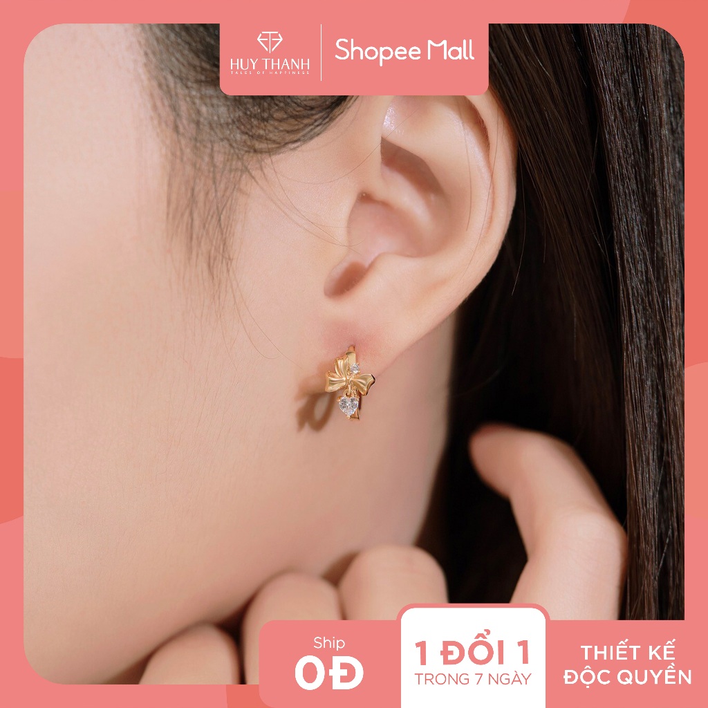 Bông Tai Nữ Vàng 14K BT441 Huy Thanh Jewelry
