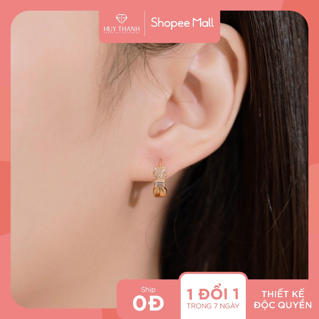 Bông Tai Nữ Vàng 14K BT444 Huy Thanh Jewelry