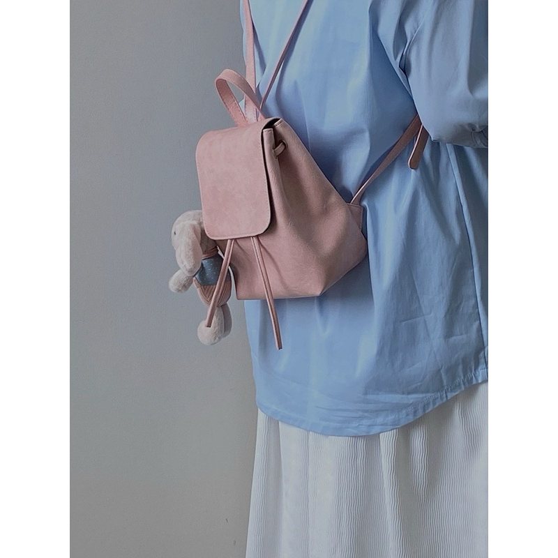 Ba lô nữ form nhỏ màu hồng nhạt phong cách Hàn Quốc 06122301