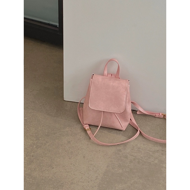 Ba lô nữ form nhỏ màu hồng nhạt phong cách Hàn Quốc 06122301