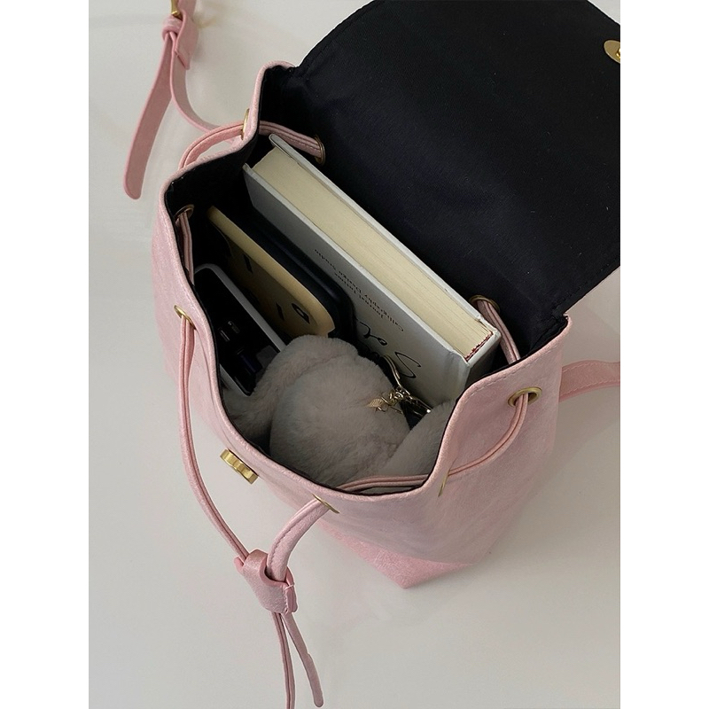 Ba lô nữ form nhỏ màu hồng nhạt phong cách Hàn Quốc 06122301