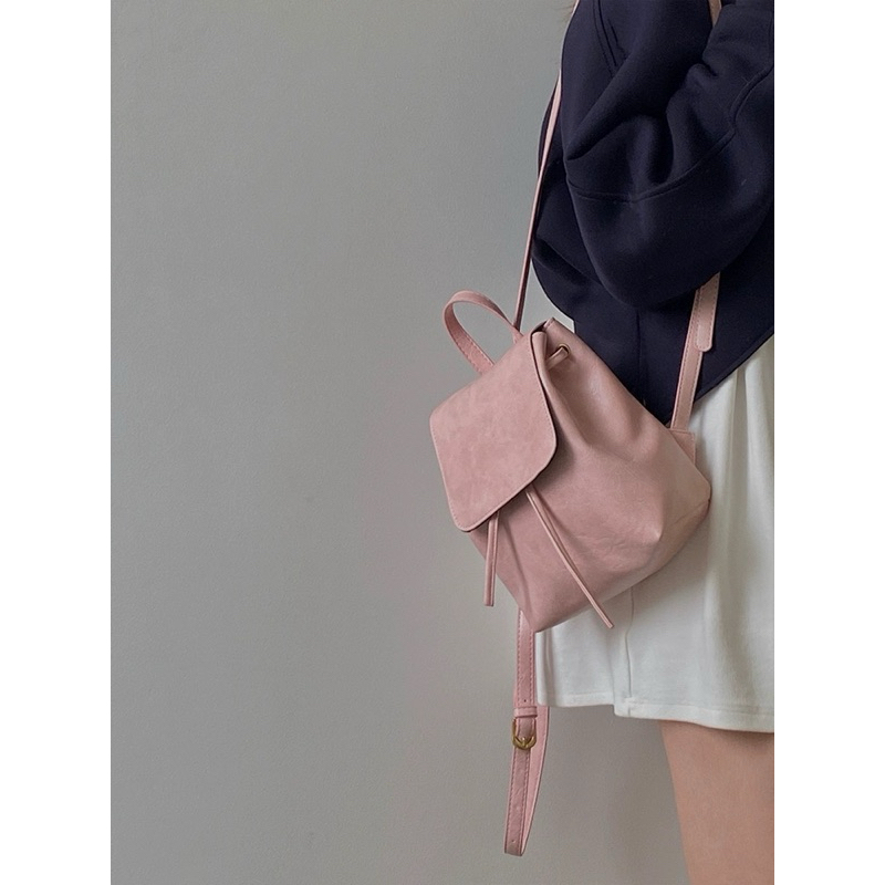 Ba lô nữ form nhỏ màu hồng nhạt phong cách Hàn Quốc 06122301