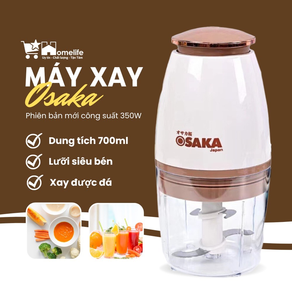 Máy Xay Osaka Nắp Đồng Chia Vạch - Máy Xay Sinh Tố Đa Năng OSAKA 750ml Máy Xay Thịt, Cá, Xay Thực Phẩm