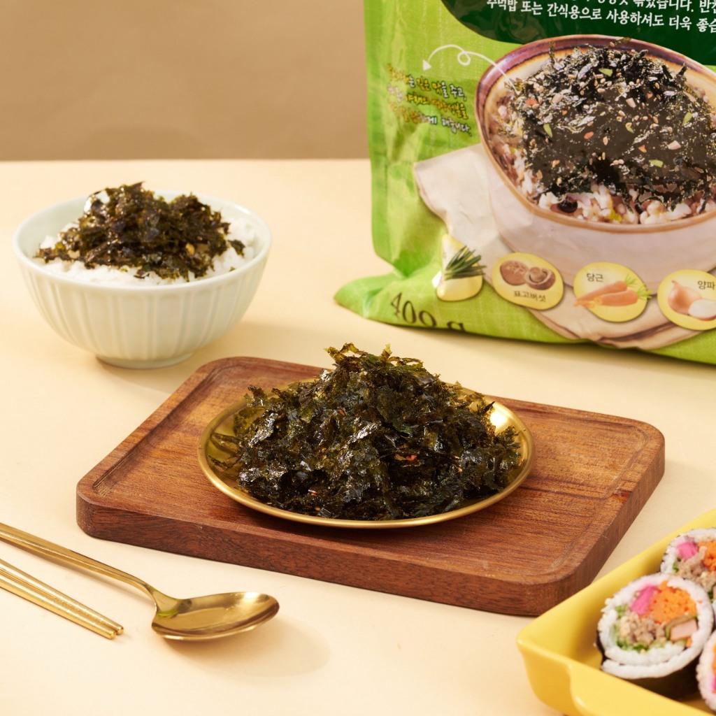 Rong Biển Ăn Liền Rau Củ Mè Rang Hàn Quốc Chaoreum Rong Biển Vụn Túi 400g