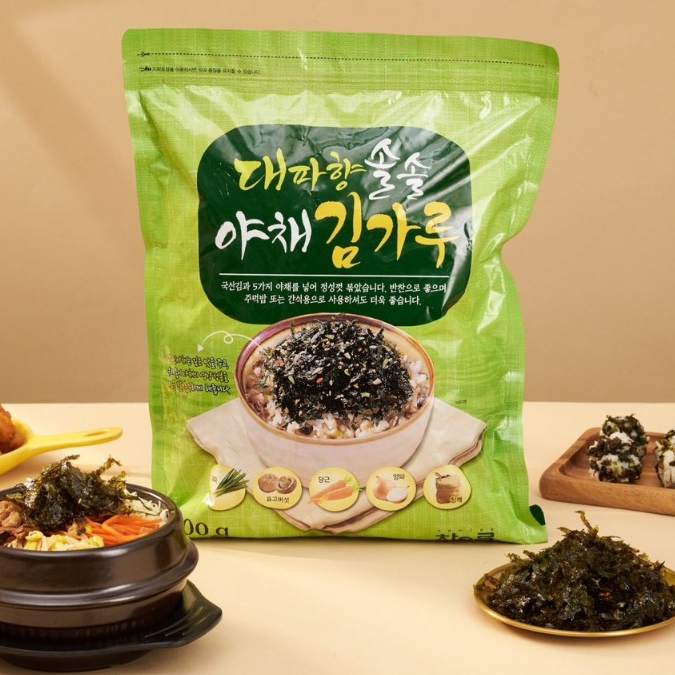 Rong Biển Ăn Liền Rau Củ Mè Rang Hàn Quốc Chaoreum Rong Biển Vụn Túi 400g