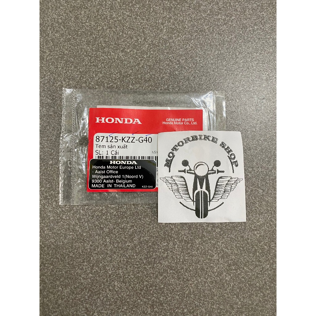 Tem năm sản xuất honda chính hãng 87125KZZG40
