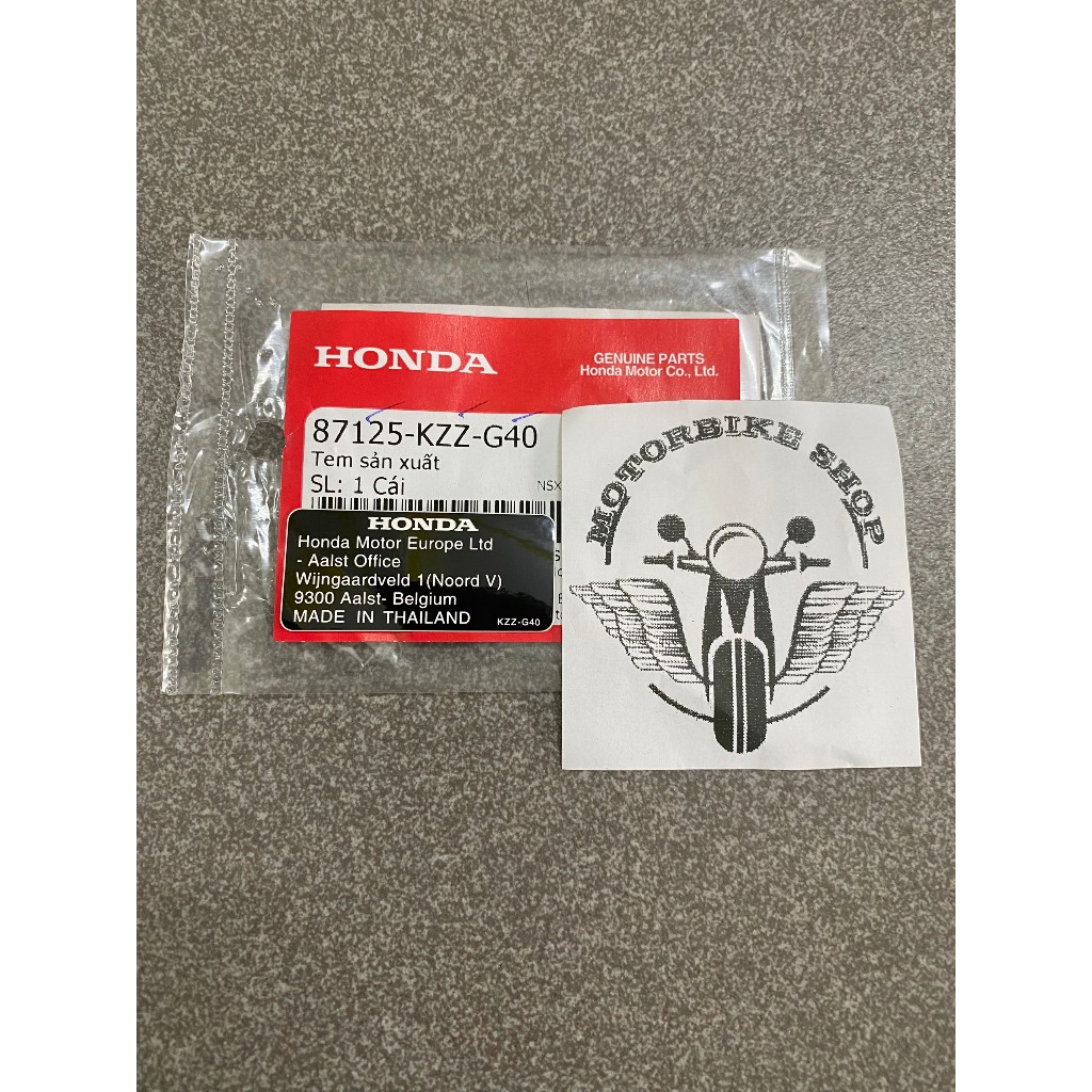Tem năm sản xuất honda chính hãng 87125KZZG40
