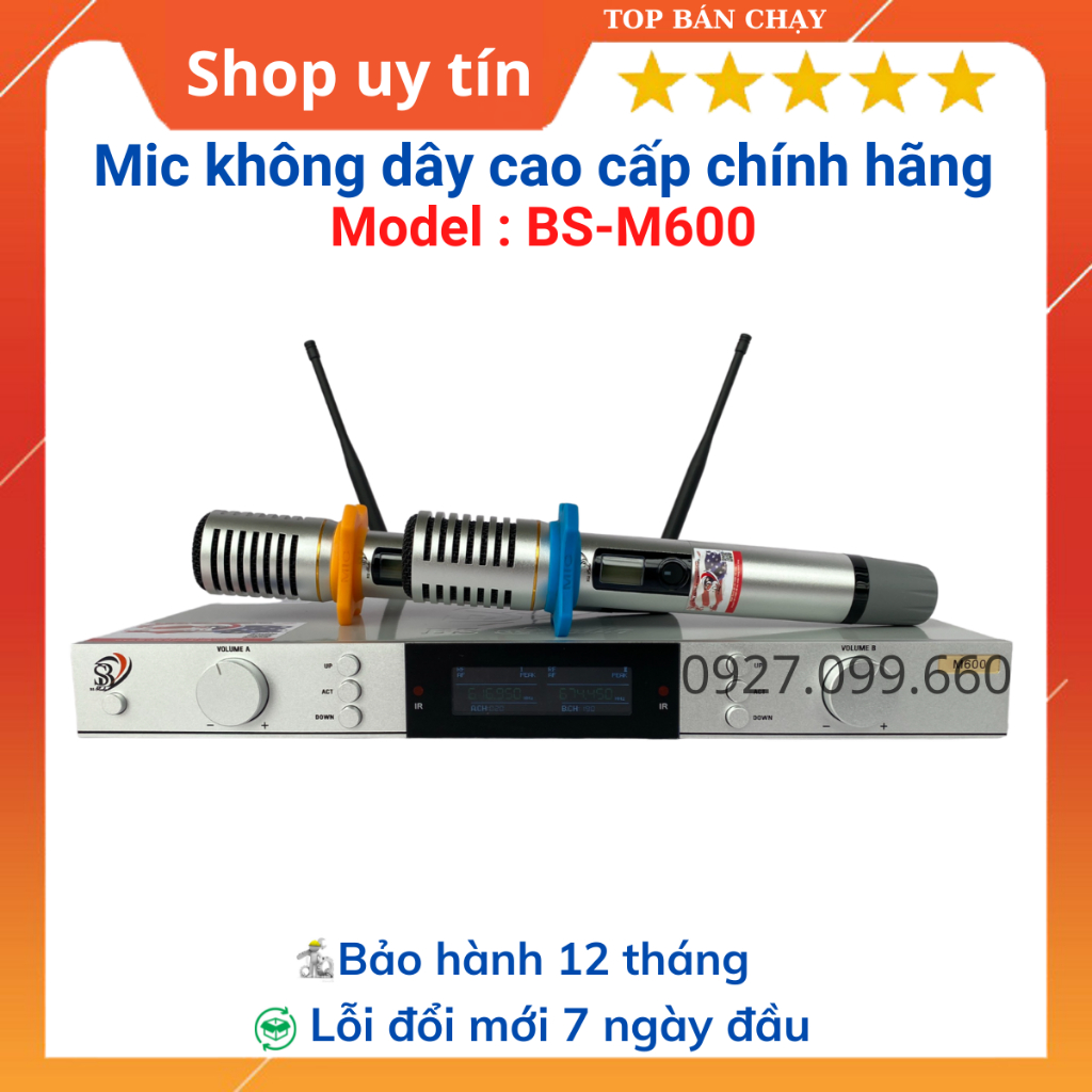 Micro không dây cao cấp BS model M600 và M800 Phạm vi sóng lên tới 100m,hát nhẹ,lời sáng ,bay tiếng,chống hú rít tốt,