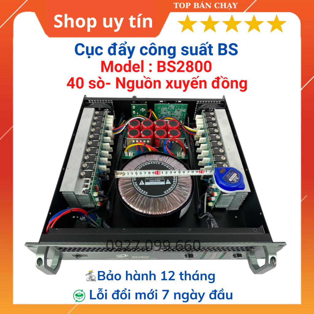 Cục đẩy công suất 2 kênh BS model P2600  24 sò và BS-BS2800 40 sò công suất 1000W dùng cho gia đình,phòng trà,..